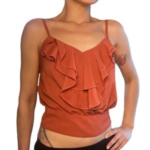 Crop Top straps with ruffle accent